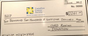 Donating to Canadian Cancer Society 