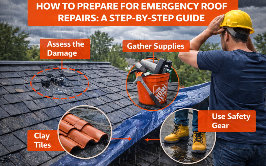 Preparing for emergency roof repair.