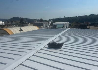 industrial roofing contractors in North Vancouver installing metal roof system