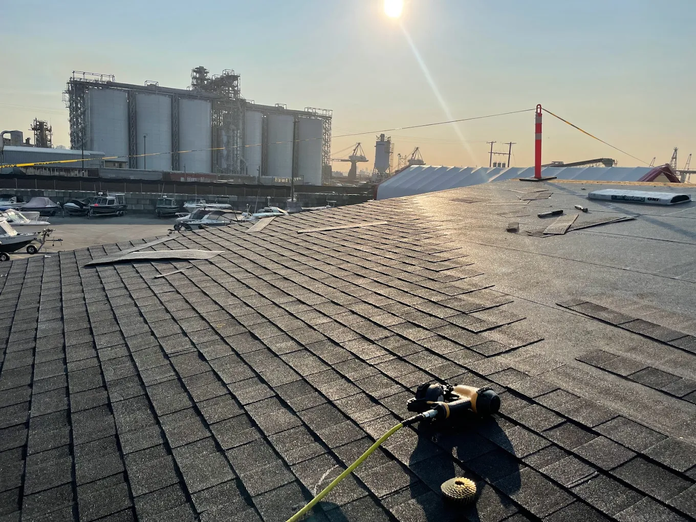 Industrial roofing Vancouver flat roof installation on warehouse building