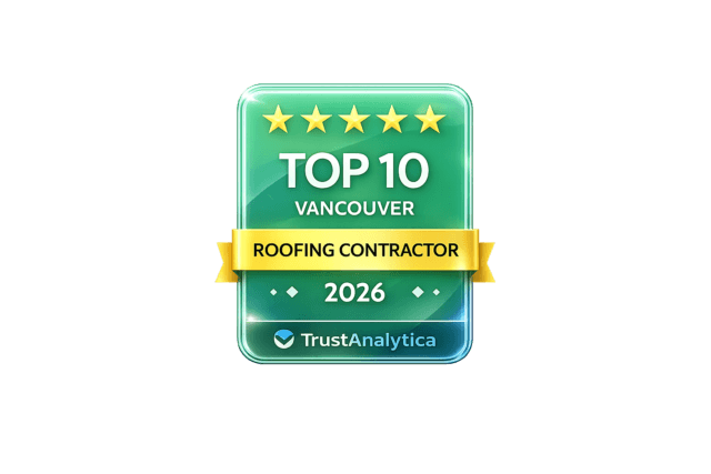 Top 10 Roofing Contractor Vancouver 2026 award for GVRD Roofing